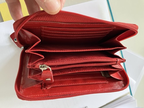 Rotes leder portmonaie - rotes,
